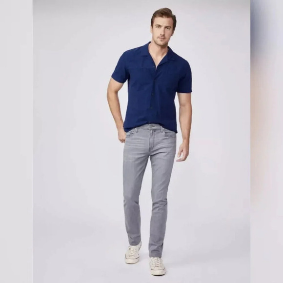 PAIGE Lennox Signature Slim Fit Transcend Jeans in Hoffman Gray Men's Size 36 - Picture 1 of 13